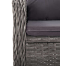 5-tlg. Garten-Essgruppe Poly Rattan und Glas Grau
