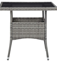 5-tlg. Garten-Essgruppe Poly Rattan und Glas Grau