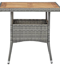 5-tlg. Garten-Essgruppe Poly Rattan und Akazienholz Grau