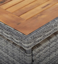 5-tlg. Garten-Essgruppe Poly Rattan und Akazienholz Grau