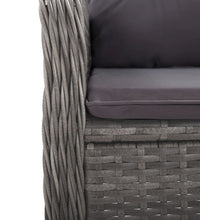 9-tlg. Garten-Essgruppe Poly Rattan und Glas Grau