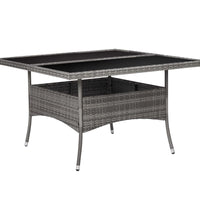 9-tlg. Garten-Essgruppe Poly Rattan und Glas Grau