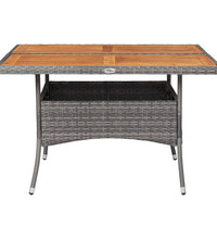 9-tlg. Garten-Essgruppe Poly Rattan und Akazienholz Grau