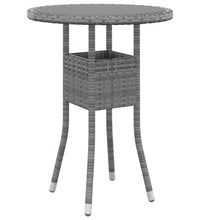 3-tlg. Garten-Bistro-Set Poly Rattan Grau