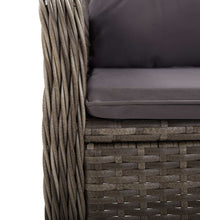3-tlg. Garten-Bistro-Set Poly Rattan Grau