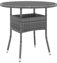 5-tlg. Garten-Bistro-Set Poly Rattan Grau