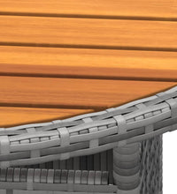 5-tlg. Garten-Bistro-Set Poly Rattan Grau