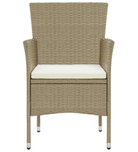 11-tlg. Garten-Essgruppe Poly Rattan Beige