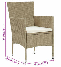 11-tlg. Garten-Essgruppe Poly Rattan Beige