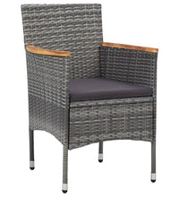 11-tlg. Garten-Essgruppe Poly Rattan Grau