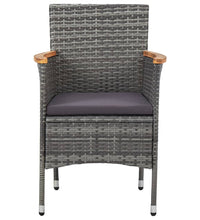 11-tlg. Garten-Essgruppe Poly Rattan Grau