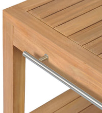 Waschtisch Massivholz Teak mit Waschbecken Marmor Creme