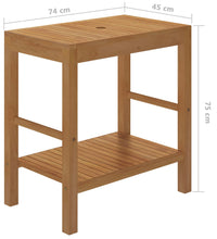 Waschtisch Massivholz Teak mit Waschbecken Marmor Creme