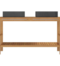 Waschtisch Massivholz Teak mit Waschbecken Marmor Schwarz