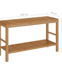 Waschtisch Massivholz Teak mit Waschbecken Marmor Creme