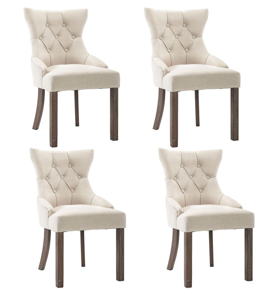 Esszimmerstühle 4 Stk. Beige Stoff