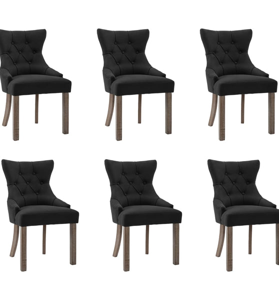 Esszimmerstühle 6 Stk. Schwarz Stoff