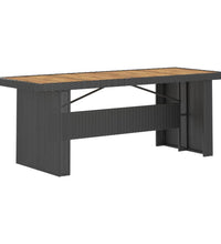 7-tlg. Garten-Essgruppe mit Auflagen Poly Rattan Schwarz