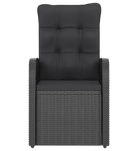 7-tlg. Garten-Essgruppe mit Auflagen Poly Rattan Schwarz