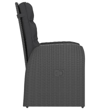 11-tlg. Garten-Essgruppe mit Kissen Poly Rattan Schwarz