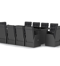 11-tlg. Garten-Essgruppe mit Kissen Poly Rattan Schwarz