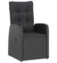 11-tlg. Garten-Essgruppe mit Kissen Poly Rattan Schwarz