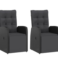 11-tlg. Garten-Essgruppe mit Kissen Poly Rattan Schwarz