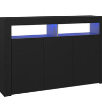 Sideboard mit LED-Leuchten Schwarz 115,5x30x75 cm