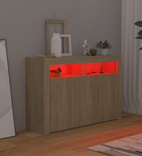 Sideboard mit LED-Leuchten Sonoma-Eiche 115,5x30x75 cm