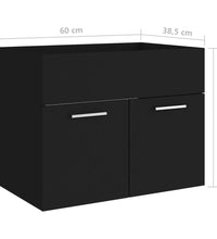 Waschbeckenunterschrank Schwarz 60x38,5x46 cm Holzwerkstoff