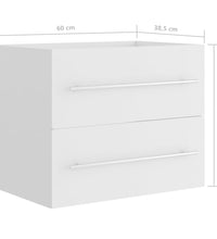 Waschbeckenunterschrank Weiß 60x38,5x48 cm Holzwerkstoff