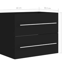 Waschbeckenunterschrank Schwarz 60x38,5x48 cm Holzwerkstoff