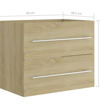 Waschbeckenunterschrank Sonoma-Eiche 60x38,5x48cm Holzwerkstoff