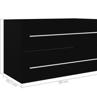 Waschbeckenunterschrank Schwarz 80x38,5x48 cm Holzwerkstoff