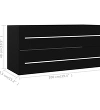 Waschbeckenunterschrank Schwarz 100x38,5x48 cm Holzwerkstoff