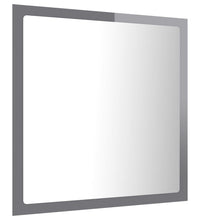 LED-Badspiegel Hochglanz-Grau 40x8,5x37 cm Acryl