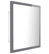 LED-Badspiegel Hochglanz-Grau 40x8,5x37 cm Acryl