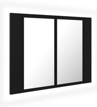 LED-Bad-Spiegelschrank Schwarz 60x12x45 cm Acryl