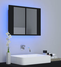 LED-Bad-Spiegelschrank Schwarz 60x12x45 cm Acryl