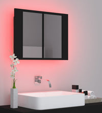 LED-Bad-Spiegelschrank Schwarz 60x12x45 cm Acryl