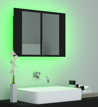 LED-Bad-Spiegelschrank Schwarz 60x12x45 cm Acryl