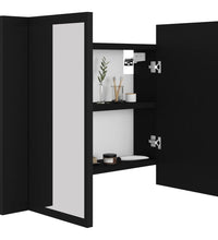 LED-Bad-Spiegelschrank Schwarz 60x12x45 cm Acryl