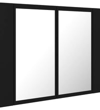 LED-Bad-Spiegelschrank Schwarz 60x12x45 cm Acryl