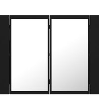 LED-Bad-Spiegelschrank Schwarz 60x12x45 cm Acryl