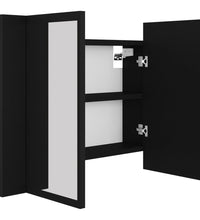 LED-Bad-Spiegelschrank Schwarz 60x12x45 cm Acryl