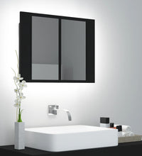 LED-Bad-Spiegelschrank Schwarz 60x12x45 cm Acryl