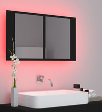 LED-Bad-Spiegelschrank Schwarz 80x12x45 cm Acryl