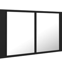 LED-Bad-Spiegelschrank Schwarz 80x12x45 cm Acryl