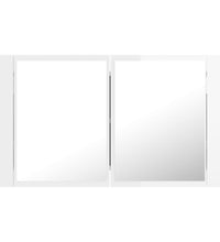 LED-Bad-Spiegelschrank Hochglanz-Weiß 80x12x45 cm Acryl