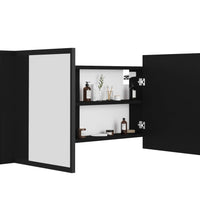 LED-Bad-Spiegelschrank Schwarz 90x12x45 cm Acryl